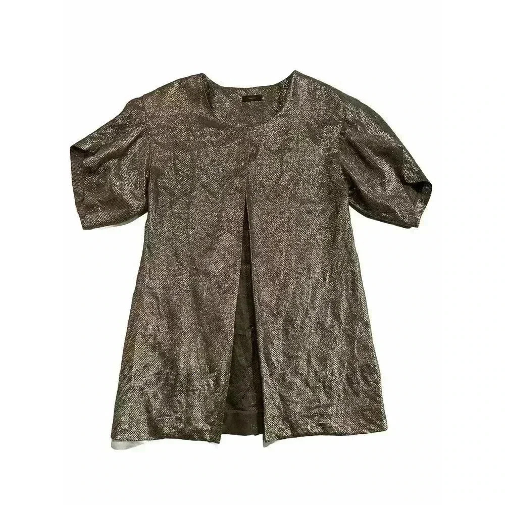 Vera Wang Designer Evening Jacket Silk Gold Cardigan Shiny Women’s UK 42 US 8